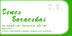 denes baracskai business card